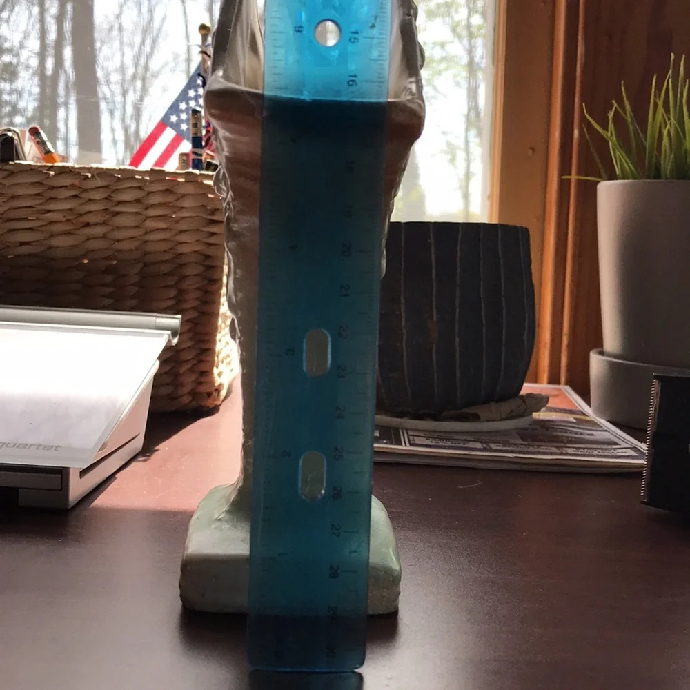 Ceramic Art Deco Style Mint Green and Bronze Vase